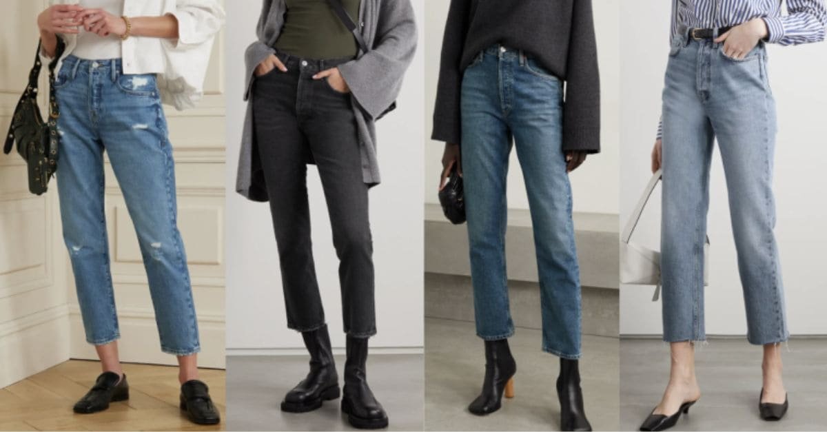 Straight-Leg Jeans with Sneakers for Women’s 